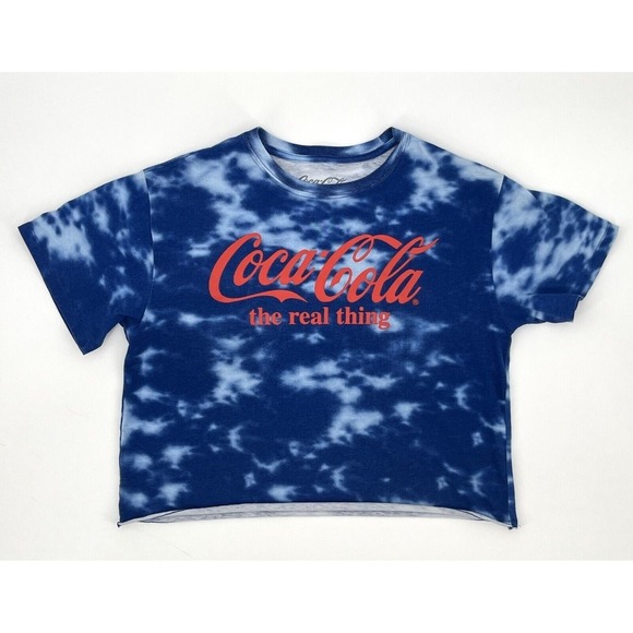Coca Cola Cropped T Shirt Womens Size Medium‎ Short Sleeve Graphic Tie Dye - Picture 1 of 6